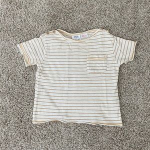 Zara baby boys striped short sleeve t-shirt tee with pocket size 9-12 months